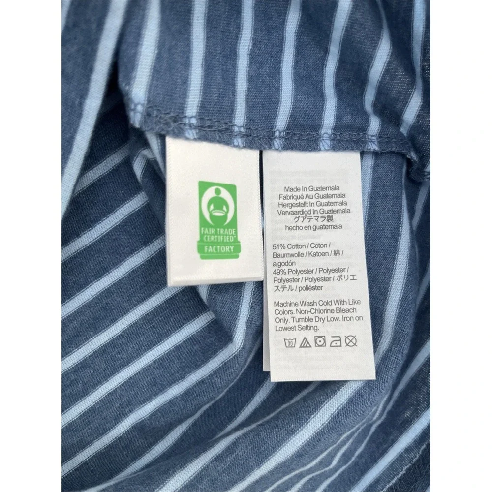 J. Crew Mens Blue Striped Cotton Blend Jersey Hooded Long Sleeve Tee XL